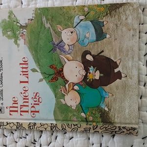 Rare vintage Disney a Little Golden Book "Three Little Pigs" 1973